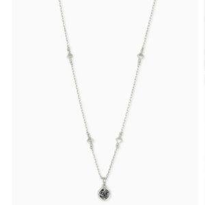 Kendra Scott Nola Silver Pendant Necklace In Platinum Drusy